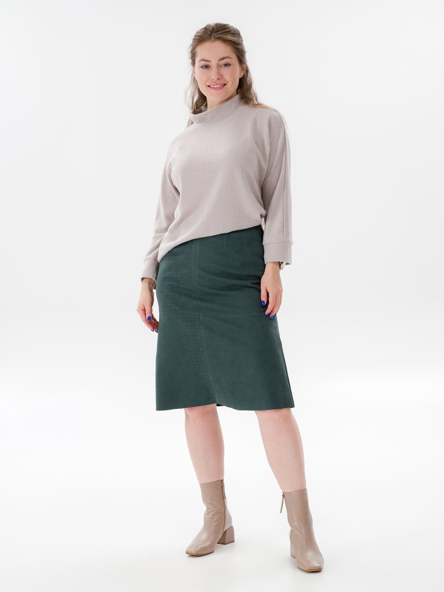 Юбка из замши зеленая