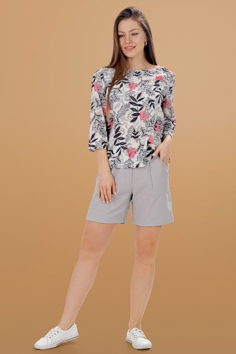 Шорты с эластичным поясом светло серые